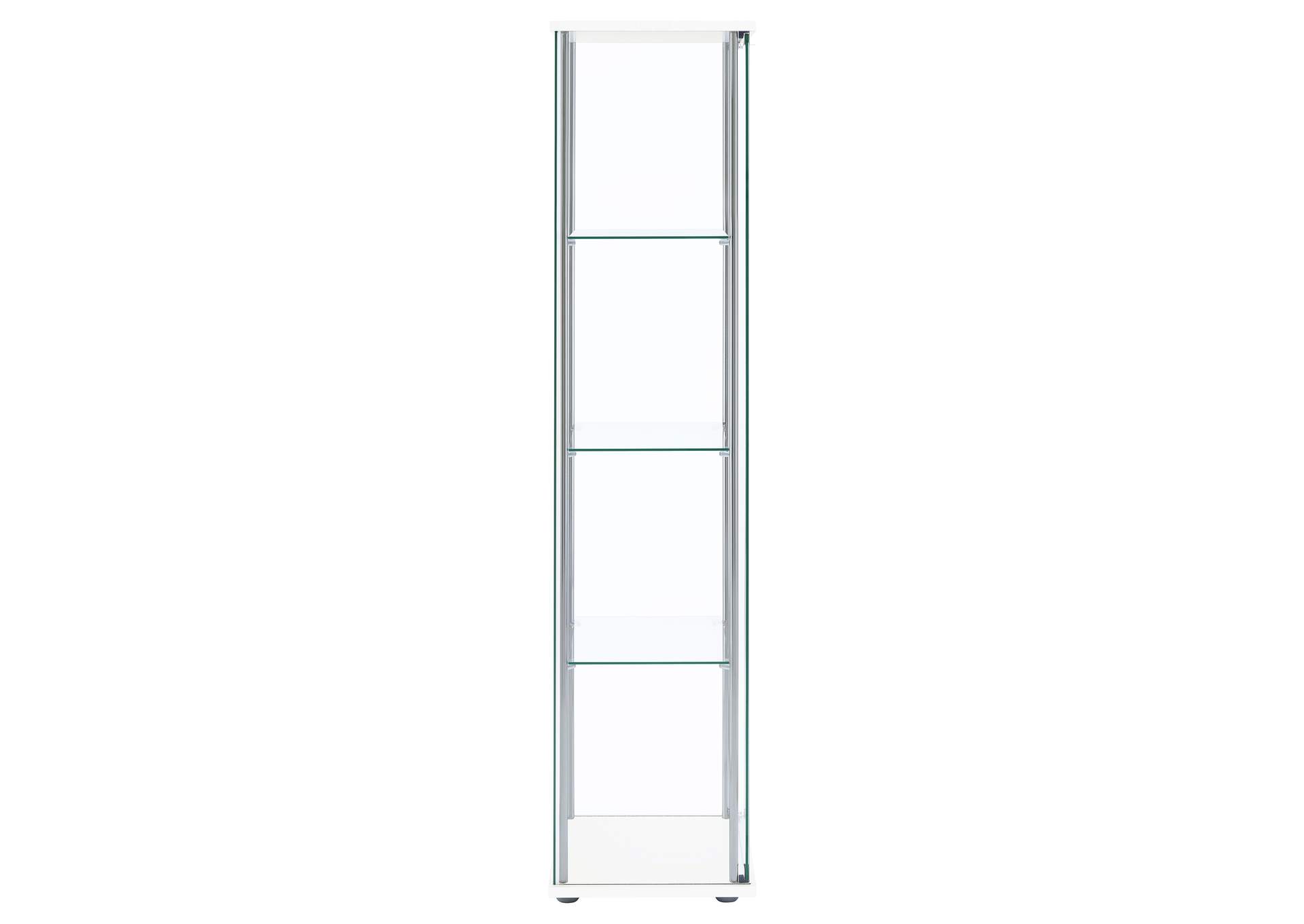 Bellatrix Rectangular 4-shelf Curio Cabinet White and Clear,Coaster Furniture