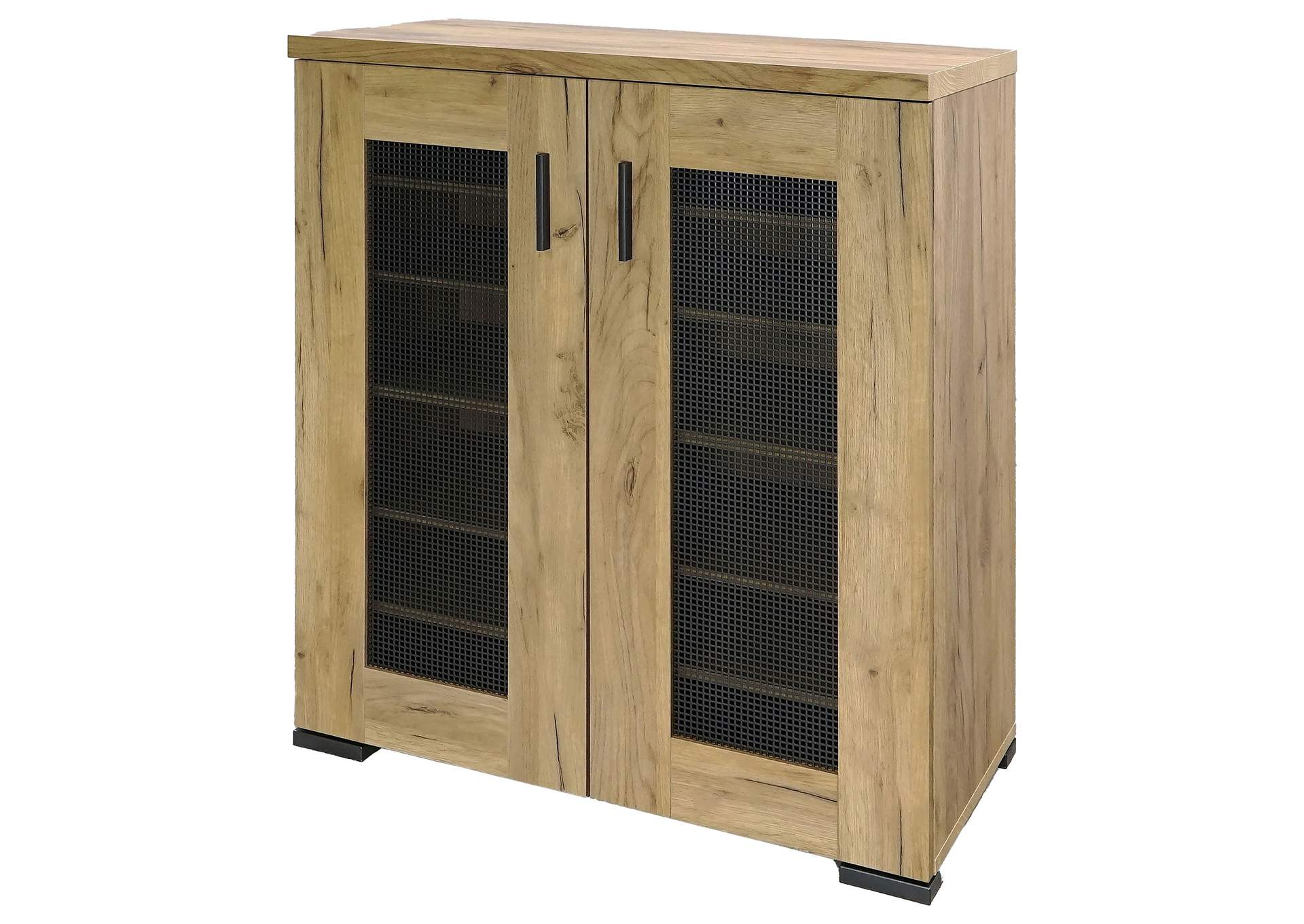 Bristol Metal Mesh Door Accent Cabinet Golden Oak,Coaster Furniture