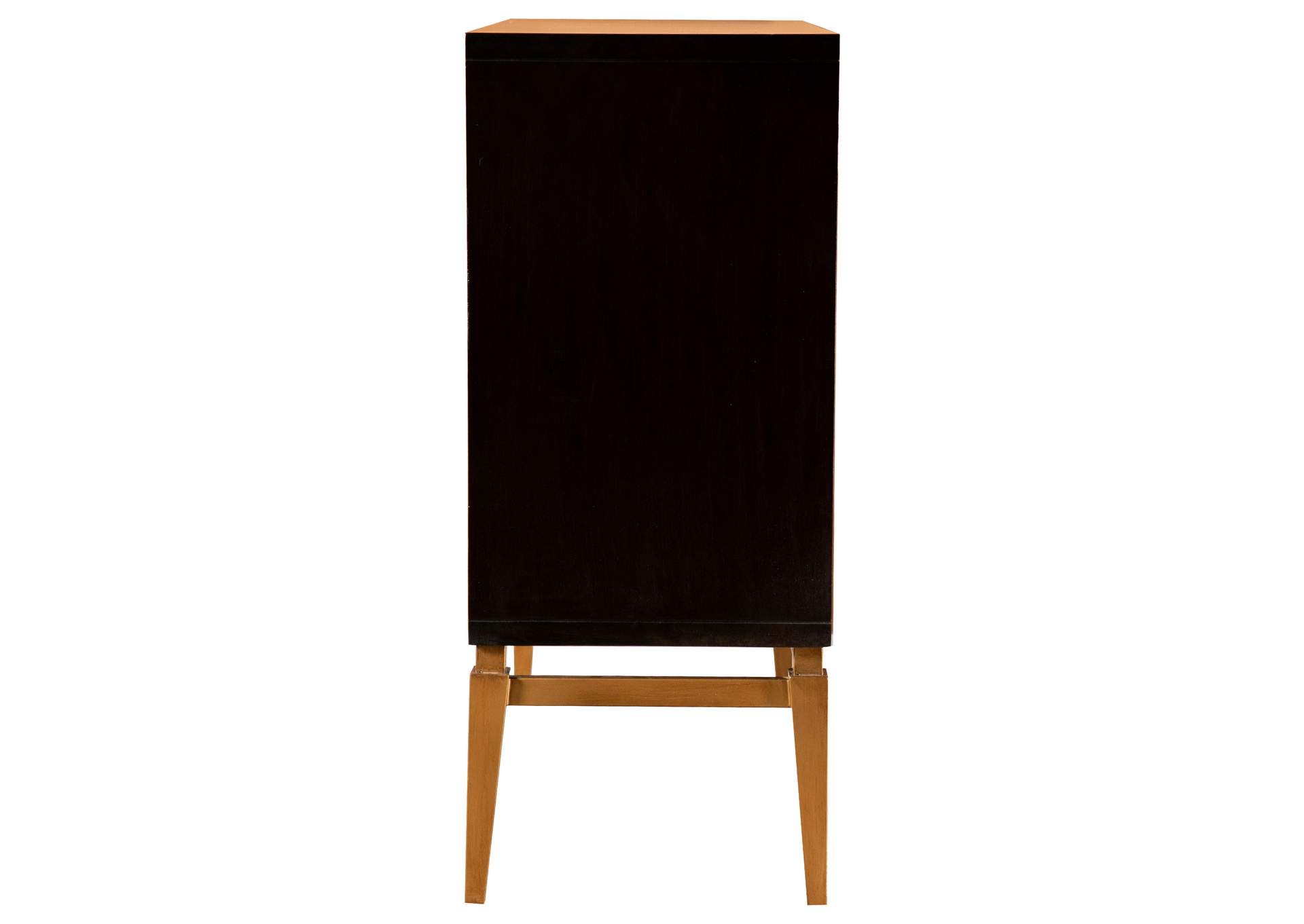 Zira Sunburst 2-door Accent Cabinet Brown and Antique Gold,Coaster Furniture