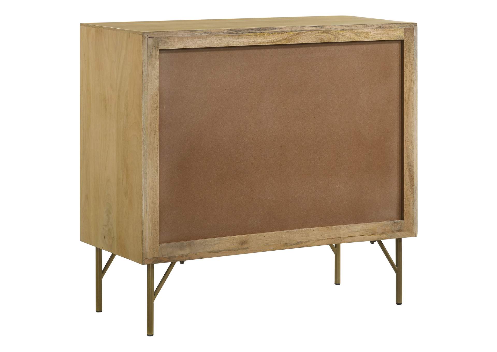 Zamora 3-drawer Accent Cabinet Natural and Antique Brass,Coaster Furniture