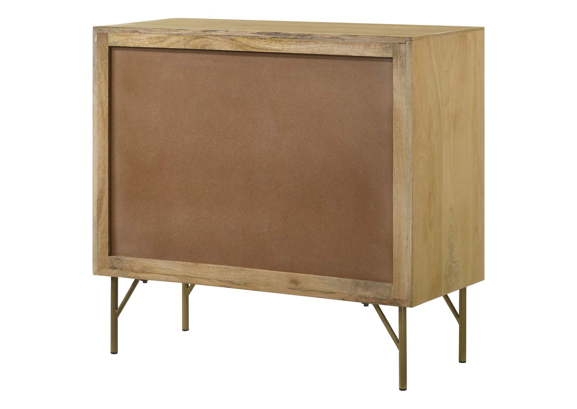 Zamora 3-drawer Accent Cabinet Natural and Antique Brass,Coaster Furniture