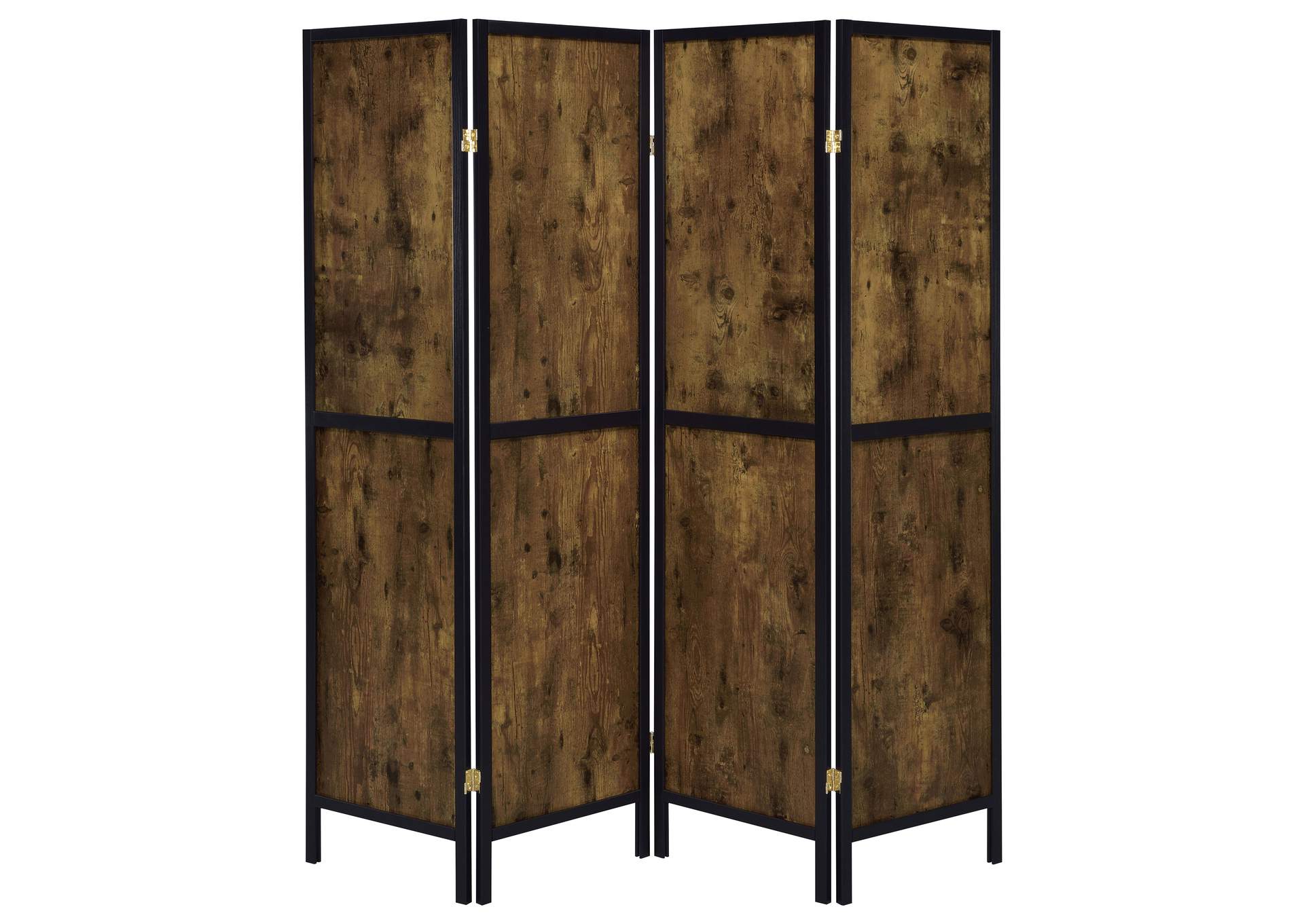 Deepika 4-panel Folding Screen Antique Nutmeg and Black,Coaster Furniture