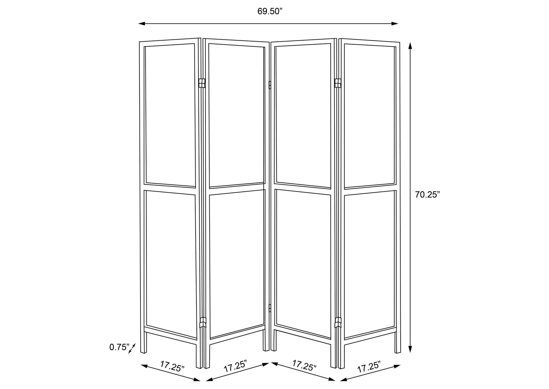 Deepika 4-panel Folding Screen Tobacco and Cappuccino,Coaster Furniture