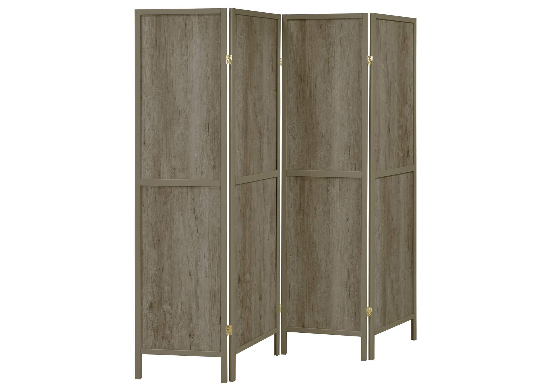 Deepika 4-panel Folding Screen Grey Driftwood,Coaster Furniture