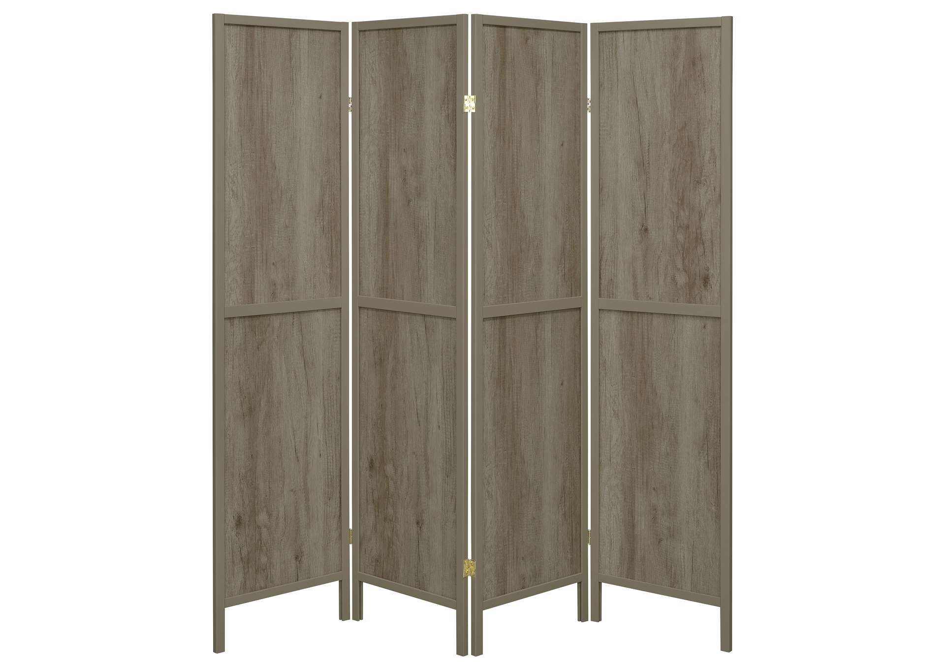 Deepika 4-panel Folding Screen Grey Driftwood,Coaster Furniture