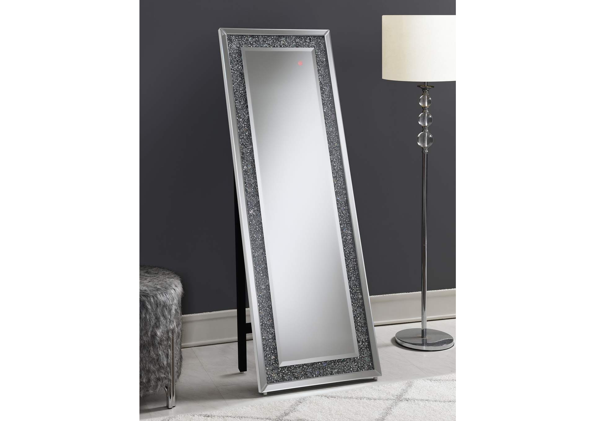 Carisi Rectangular Standing Mirror with LED Lighting Silver,Coaster Furniture