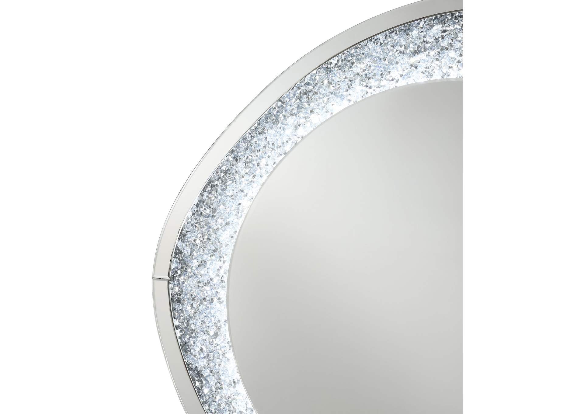 Mirage Acrylic Crystals Inlay Wall Mirror with LED Lights,Coaster Furniture