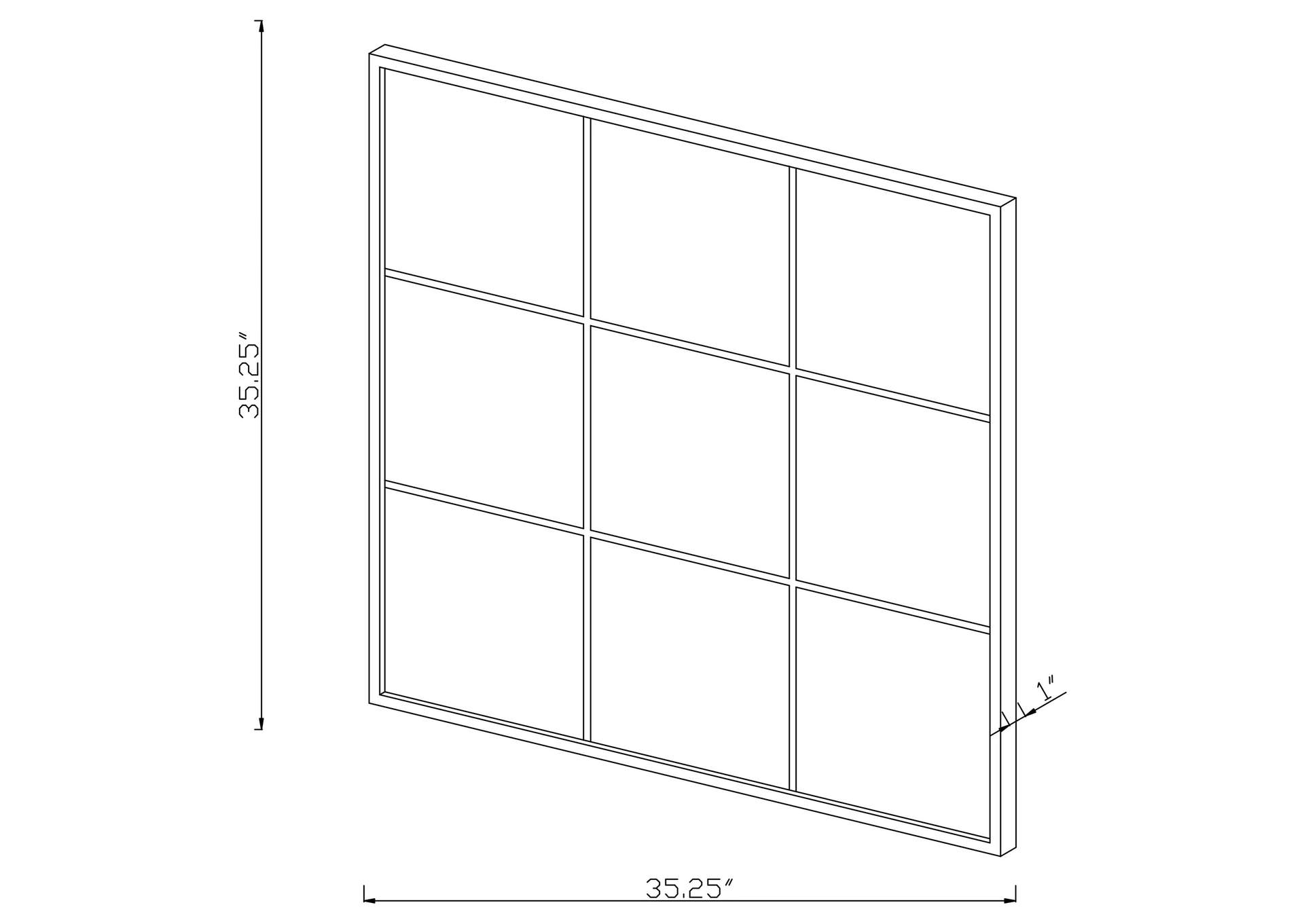 Quetzal Square Window Pane Wall Mirror Black,Coaster Furniture