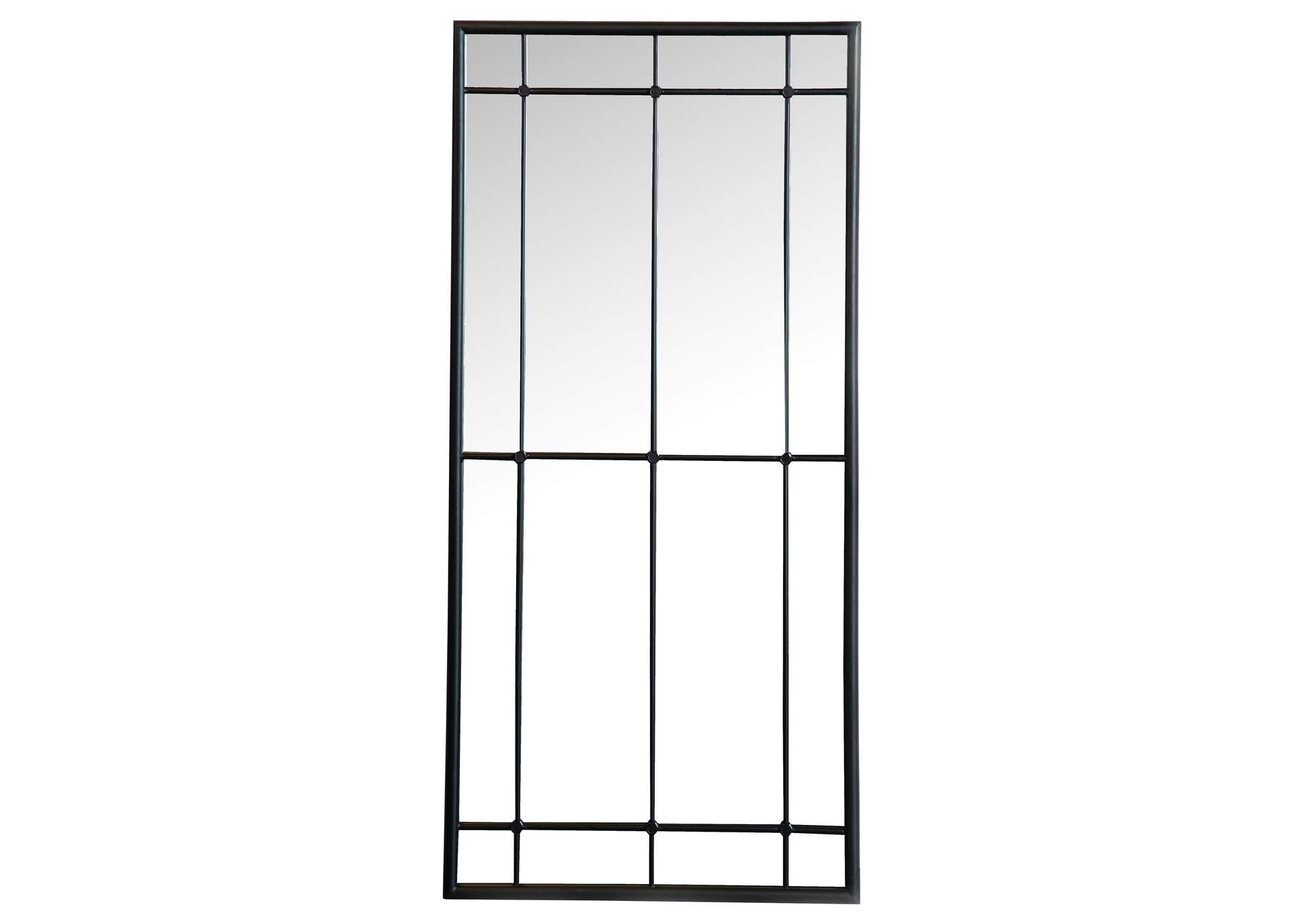 Annetta Rectangular Window Pane Wall Mirror Black,Coaster Furniture