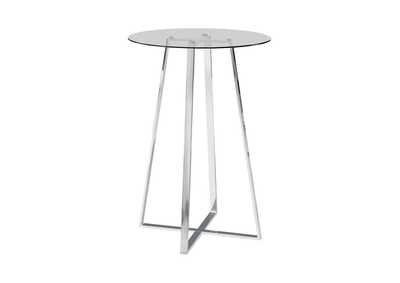 Image for Alto Contemporary Chrome and Glass Bar Table