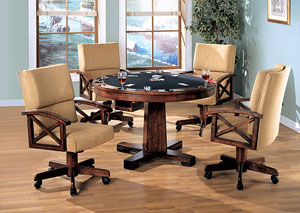 Black & Oak Convertible Dining Table (Bumper Pool & Poker)