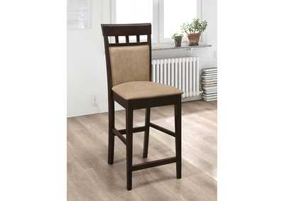 Clanton Upholstered Counter Height Stools Cappuccino and Tan (Set of 2)