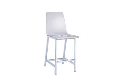 Image for Juelia Counter Height Stools Chrome and Clear Acrylic (Set of 2)