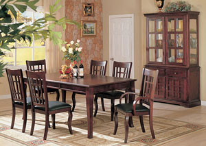 Image for Newhouse Cherry Dining Table w/ 4 Side Chairs, 2 Arm Chairs, Buffet & Hutch