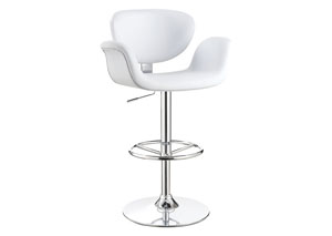 Image for White Leatherette Bar Stool