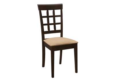 Image for Gabriel Lattice Back Side Chairs Cappuccino And Tan [Set of 2]
