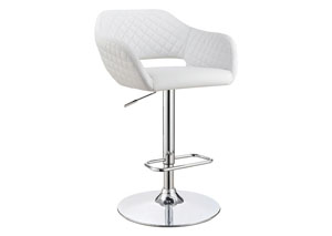 Image for White Leatherette Bar Stool