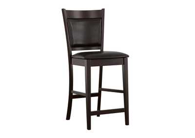 Image for Jaden Upholstered Counter Height Stools Black and Espresso (Set of 2)