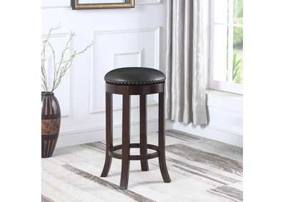 Image for Aboushi Swivel Bar Stools with Upholstered Seat Brown (Set of 2)