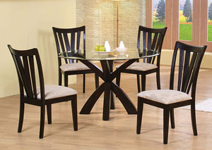 Image for Cross Glass Top Bar Table w/ 4 Side Chairs with Cushion