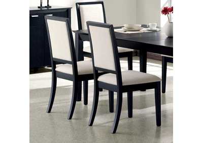 Image for Louise Upholstered Dining Side Chairs Black And Cream [Set of 2]