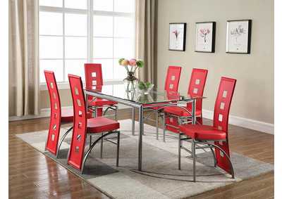 Image for Red & Silver Dining Chair (Set of 2)