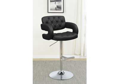 Image for Brandi 29" Adjustable Height Bar Stool Black and Chrome