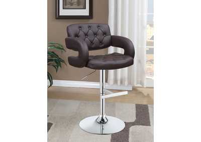 Image for Brandi 29" Adjustable Height Bar Stool Chrome and Brown