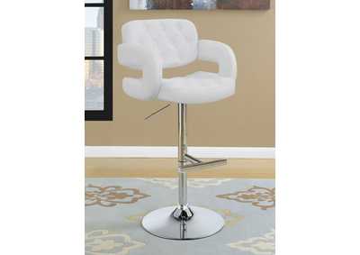 Image for Brandi 29" Adjustable Height Bar Stool Chrome and White