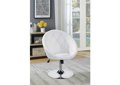 Image for White & Chrome Swivel Chair