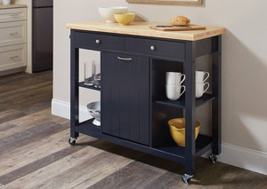 Image for Natural/Navy Blue Kitchen Island