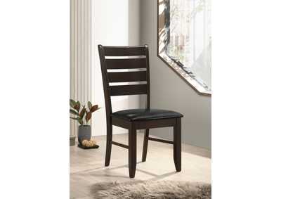 Image for Dalila Ladder Back Side Chairs Cappuccino and Black (Set of 2)