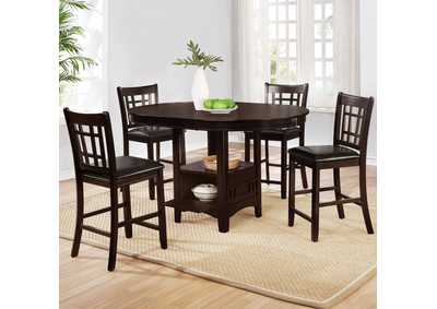 Image for Lavon 5-piece Counter Height Dining Room Set Espresso and Black