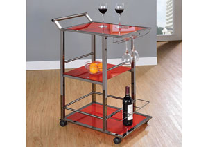 Red Serving Cart