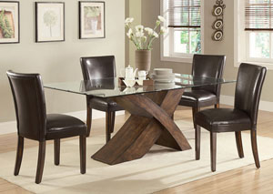 Image for Nessa Brown Dining Table w/ 4 Side Chairs