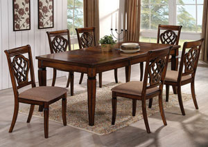 Image for Oak Dining Table w/ Extension Leaf & 6 Side Chairs