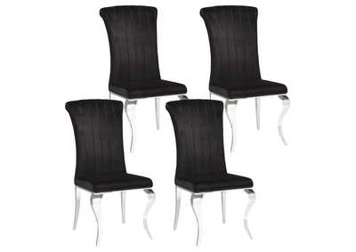 Image for Betty Upholstered Side Chairs Black and Chrome (Set of 4)