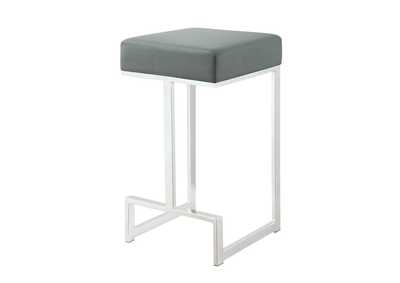 Image for Square Counter Height Stool Grey and Chrome