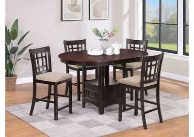 Image for Lavon 5-piece Counter Height Dining Room Set Light Chestnut and Espresso