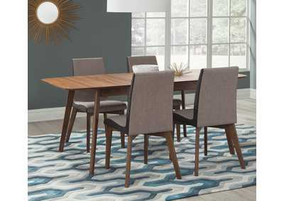 Image for Redbridge 5-piece Dining Room Set Natural Walnut and Grey