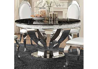 Image for Anchorage Round Dining Table Chrome and Black