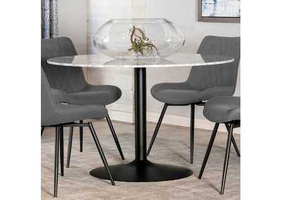 Image for Bartole Round Dining Table White and Matte Black