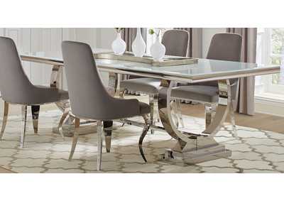 Image for Antoine Rectangle Dining Table White and Chrome