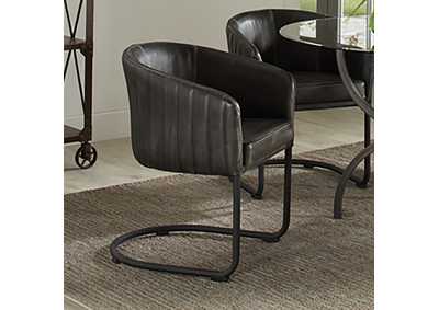 Image for Banner Upholstered Dining Chair Anthracite and Matte Black