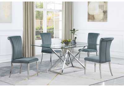 Image for Beaufort 5-piece Dining Set Dark Grey and Chrome