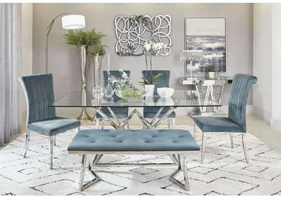 Image for Beaufort 6-piece Dining Set Dark Grey and Chrome