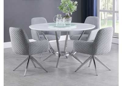 Image for Abby 5-piece Dining Set White and Light Grey