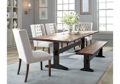 Image for Bexley Rectangular Live Edge Dining Set Natural Honey and Espresso