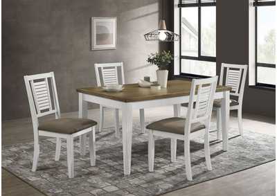 Image for Appleton 5-piece Rectangular Dining Set Brown Brushed and White