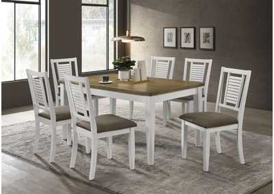 Image for Appleton 7-piece Rectangular Dining Set Brown Brushed and White